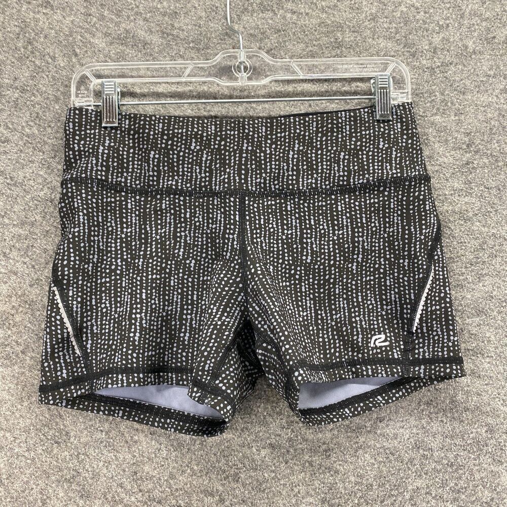 Road Runner Activewear Shorts Women M Medium Black Geometric Pull On Mid Rise